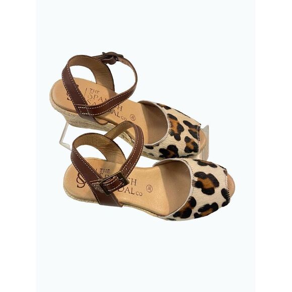 The Spanish Sandal Co Leopard Print Espadrille Wedges size 36 US 5.5 - Picture 5 of 8